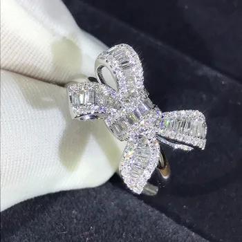 Новое кольцо с кубическим цирконом в виде бабочки 925 пробы, красивое роскошное кольцо с имитацией бриллианта, Темперамент Для женщин, свадебные украшения