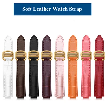 Новый Ремешок из натуральной кожи Для Замены Мужских и женских часов Cartier Tank Solo, цепочка для часов, Синий, красный, розовый ремешок для часов, браслет, ремень