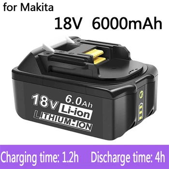 Оригинальный 100% сменный литий-ионный аккумулятор Makita18V 6 Ah перезаряжаемый со светодиодным индикатором уровня заряда для электроинструмента LXT