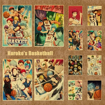Плакат Аниме Баскетбол Куроко Ретро из крафт-бумаги, Плакат для Дома/комнаты/Бара, художественные наклейки на стену