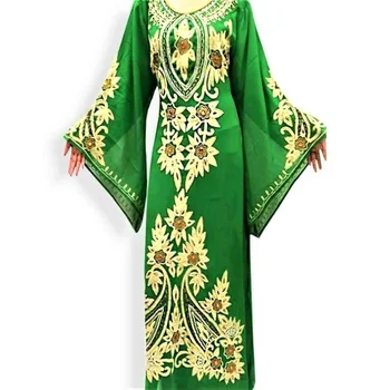 Платье Зеленые Кафтаны Farasha Abaya, Дубай, Марокко Модное Длинное платье в Европе и Америке