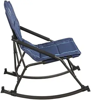 Походное кресло-качалка с жесткими подлокотниками, портативное уличное кресло-качалка для сада, газона, поддерживает вес до 250 фунтов, синий