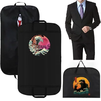 Пылезащитный чехол для одежды, сумка для хранения пальто с анимированным котом, пылезащитный чехол для костюма в западном стиле, сумка для одежды, влагостойкий органайзер для одежды