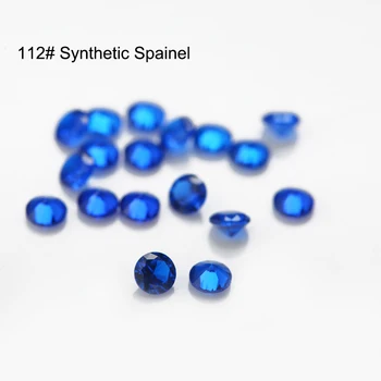 Размер 1,0 ~ 3,0 мм Круглая Блестящая Огранка Синтетическая Шпинель Синий Камень Драгоценные Камни Для ювелирных изделий 112# 113# 114# 106# 109# 120# Черный