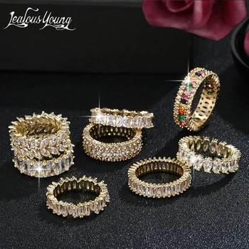 Роскошные обручальные кольца с геометрией Золотого цвета и кубическим Цирконием для Элегантных женщин, Обручальное кольцо, подарок для вечеринки, ювелирные изделия
