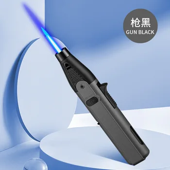 Ручка-Пистолет-Распылитель Ветрозащитная Зажигалка Высокотемпературное Прижигание Сигары Синим Пламенем Прямой Пробивки Сварочный Пистолет