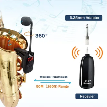 Сверхвысокочастотный беспроводной микрофон, беспроводной приемник-передатчик, диапазон 160 футов Подключи и играй