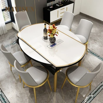 Скандинавский современный минималистичный выдвижной стол, Малогабаритная индукционная плита, бытовой светильник, Роскошные складные вращающиеся обеденные столы