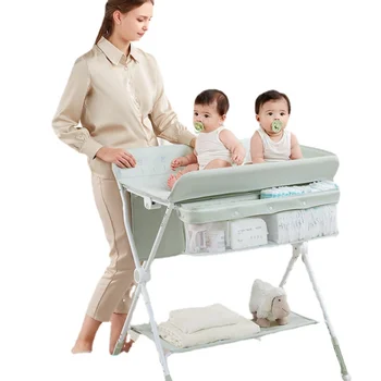 Столик для пеленания новорожденных, Стол для ухода за ребенком, Детская Массажная Ванночка, Складная Мобильная кроватка