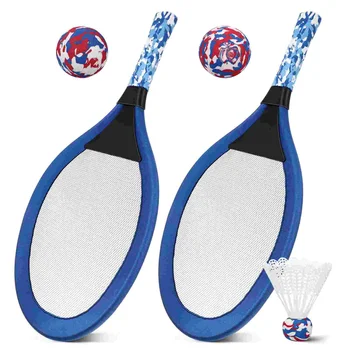 Теннисная ракетка для активного отдыха, Теннисная ракетка, практичные принадлежности, ракетки-воланы для детей, мальчиков (синий)
