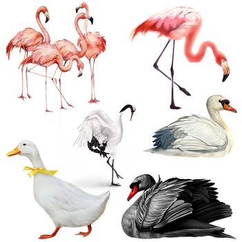 Три Ratels QN8 Милый Лебедь, утка-Фламинго, забавное животное, мультяшная наклейка, водонепроницаемая самоклеющаяся
