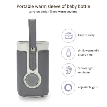 Умный подогреватель для бутылочек с молоком, сумка-холодильник для детских бутылочек, USB-термостат для подогрева молока и продуктов, Переносная сумка для детских бутылочек
