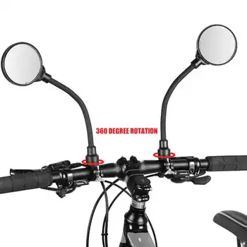 Универсальное велосипедное зеркало заднего вида с регулировкой на 360 градусов, широкоугольное поворотное велосипедное выпуклое зеркало для горного велосипеда, шоссейного велосипеда