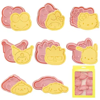 Формы для печенья Sanrio Hello Kitty Резаки Cinnamoroll Kuromi с пластиковым штампом Инструменты для украшения торта из помадки Своими руками Sugar Chocolat