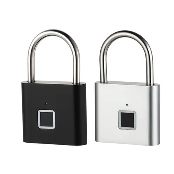 Черный Серебристый USB Перезаряжаемый Дверной смарт-замок с отпечатком пальца Замок Быстрой разблокировки Металлический замок из цинкового сплава с высокой степенью защиты