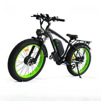 Электрический велосипед, Двухмоторный снегоход Мощностью 2000 Вт, Электрический внедорожный горный велосипед, 26-дюймовая толстая шина, Электрический велосипед для мобильности