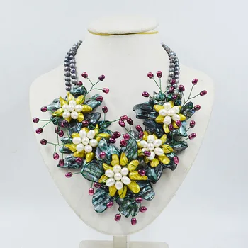 ожерелье с цветком из 100% натурального жемчуга в стиле барокко, классическое свадебное ожерелье для новобрачных 20