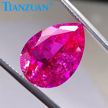 рубиновый 3 # грушевато-розовый цвет, натуральный искусственный камень с инкрустациями vs si clarity loose stone