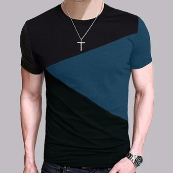 № 2 A2225 Мужская футболка, приталенная футболка с круглым вырезом, Мужская рубашка с коротким рукавом, Повседневная футболка, Топы, короткая рубашка, Размер M-5XL TX116-R